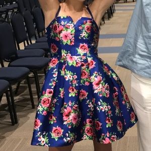 Royal blue floral B. Darlin dress